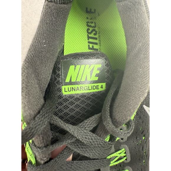 Women’s Nike Lunarglide Running Athletic Sneaker Shoes Black Neon Green Size 7.5 - Picture 8 of 12